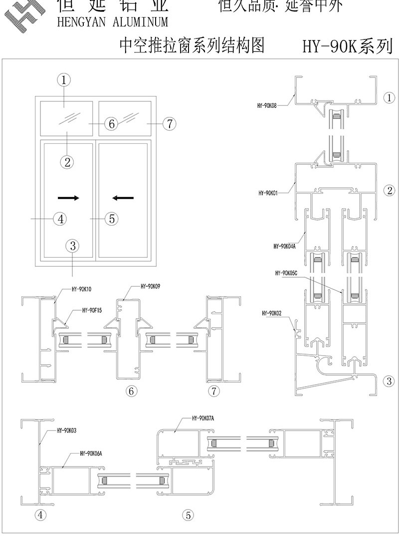 90K推拉门窗系列