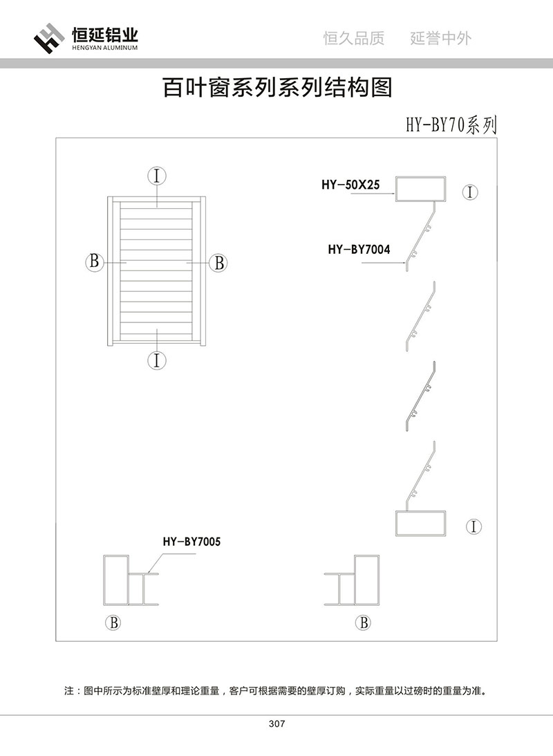 HY-BY70百叶窗系列